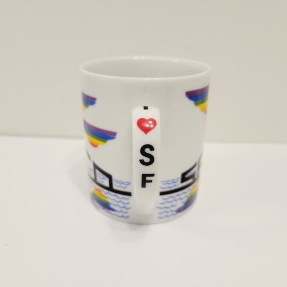 1981 San Francisco Rainbow Mug I ❤️ SF Handle Design Ceramic Coffee Cup - Picture 4 of 6